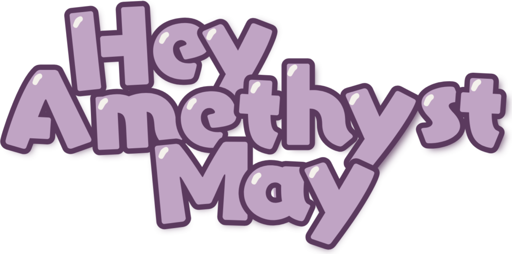 HeyAmethystMay logo in purple